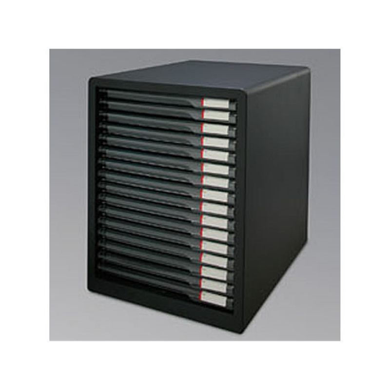 アイリスオーヤマ レターケース 超浅型 16段 ダークグレー L-16SSR 1台（ご注文単位1台）【直送品】