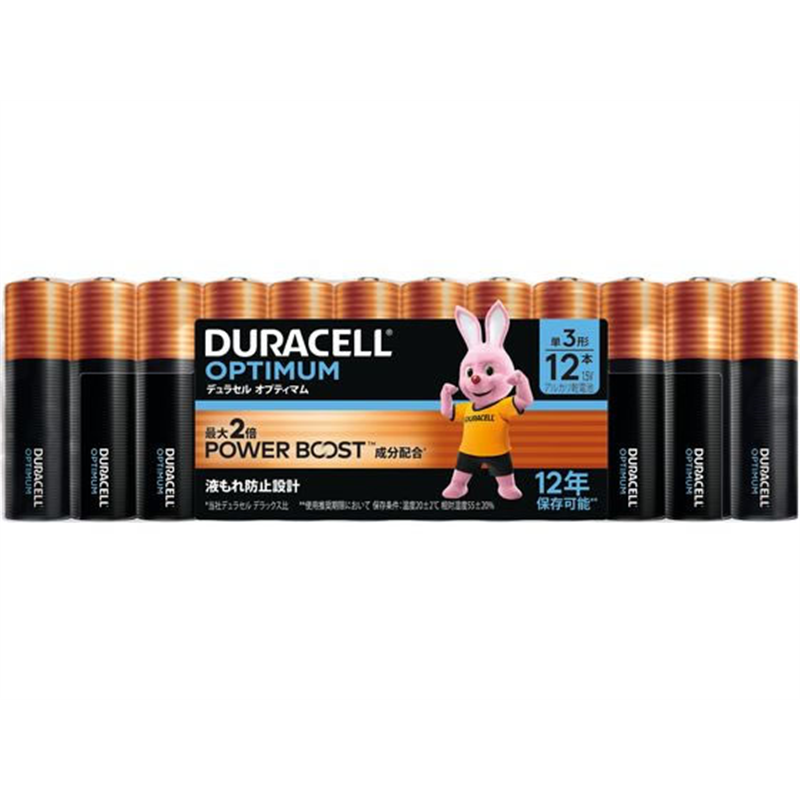 DURACELLアルカリ乾電池 単3 オプティマム(12本) DOP-T3-12 1パック（ご注文単位1パック）【直送品】