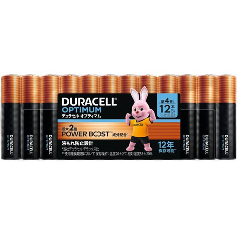 DURACELLアルカリ乾電池 単4 オプティマム(12本) DOP-T4-12 1パック（ご注文単位1パック）【直送品】
