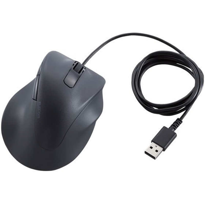 エレコム 有線マウス EX-G 5ボタン Lサイズ ブラック 1個（ご注文単位1個）【直送品】