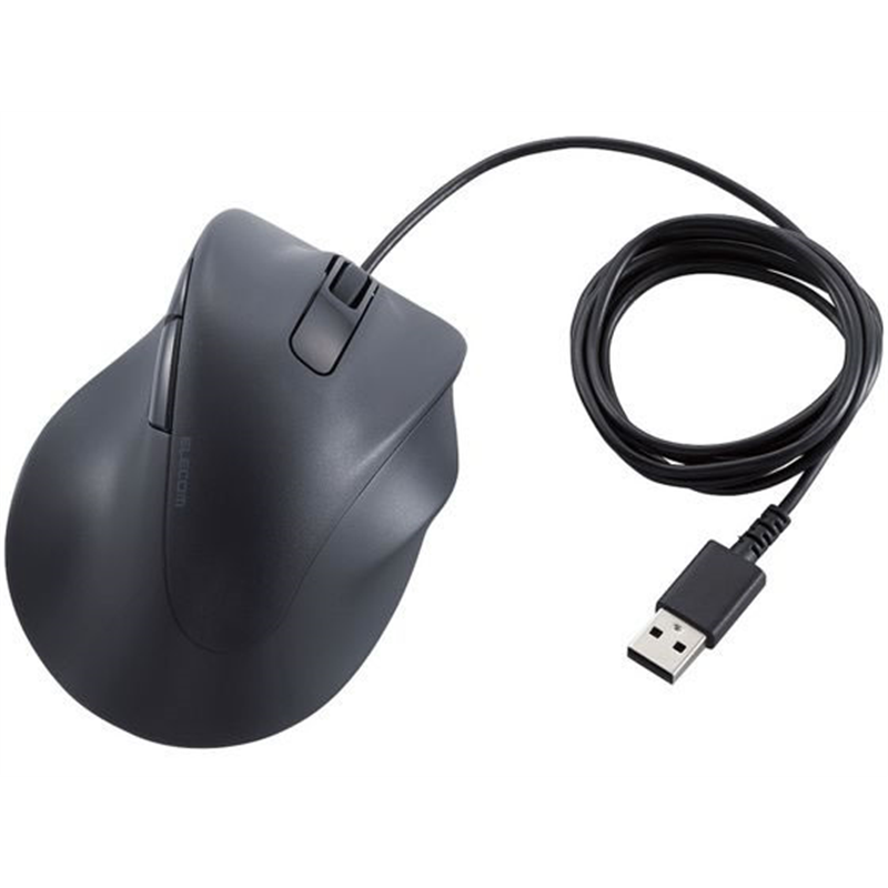 エレコム 有線マウス EX-G 5ボタン XLサイズ ブラック 1個（ご注文単位1個）【直送品】