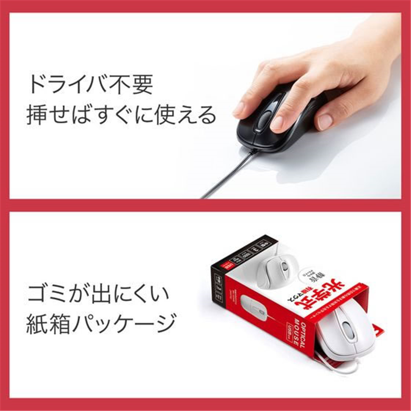 サンワサプライ 静音有線光学式マウス MA-122HBK 1個(ご注文単位1個)【直送品】