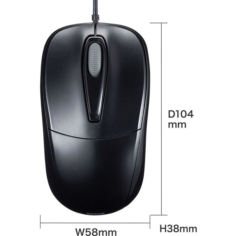 サンワサプライ 静音有線光学式マウス MA-122HBK 1個(ご注文単位1個)【直送品】