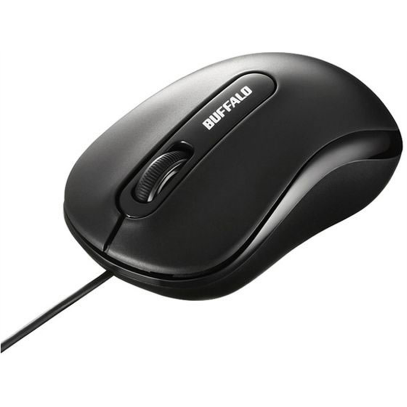 バッファロー 有線 光学式マウス Mサイズ ブラック BSMOU050MBKZ 1個（ご注文単位1個）【直送品】