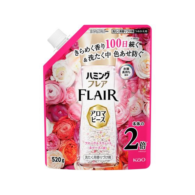 KAO ハミングフレア アロマビーズ フローラルの香り 替え520g 1個（ご注文単位1個）【直送品】