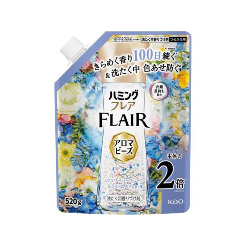 KAO ハミングフレア アロマビーズ フラワーの香り 替え520g 1個（ご注文単位1個）【直送品】