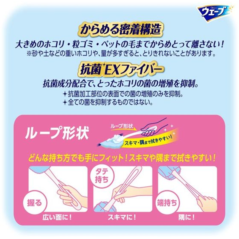 ユニ・チャーム ウェーブ ハンディワイパー 本体+1枚 アクアブルー 1セット（ご注文単位1セット）【直送品】