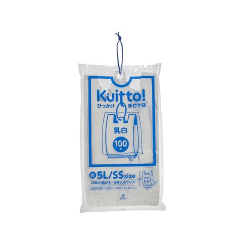 ジャパックス Kuitto 引っかけ手付き袋 SS 100枚 HMR01 1冊（ご注文単位1冊）【直送品】