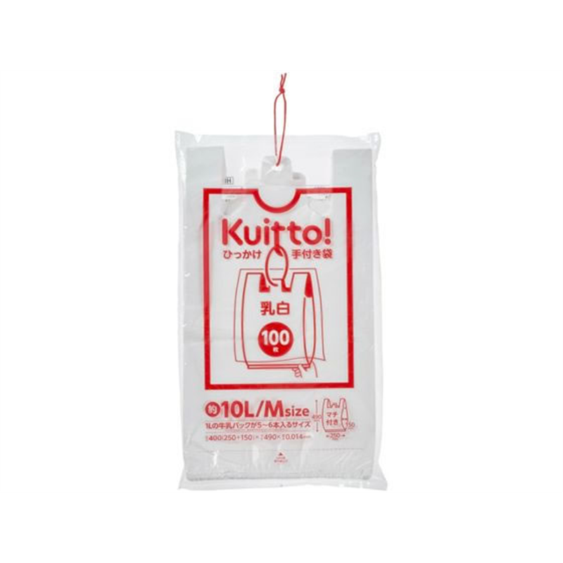 ジャパックス Kuitto 引っかけ手付き袋 M 100枚 HMR03 1冊（ご注文単位1冊）【直送品】