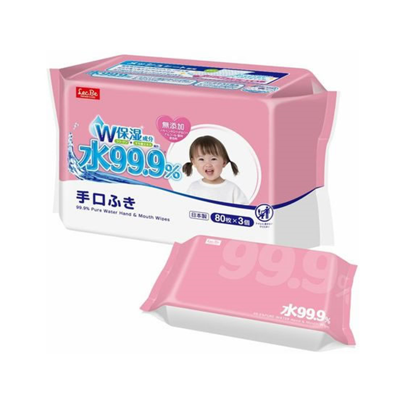 レック 水99.9% 手口ふき 80枚×3個パック 1個（ご注文単位1個）【直送品】