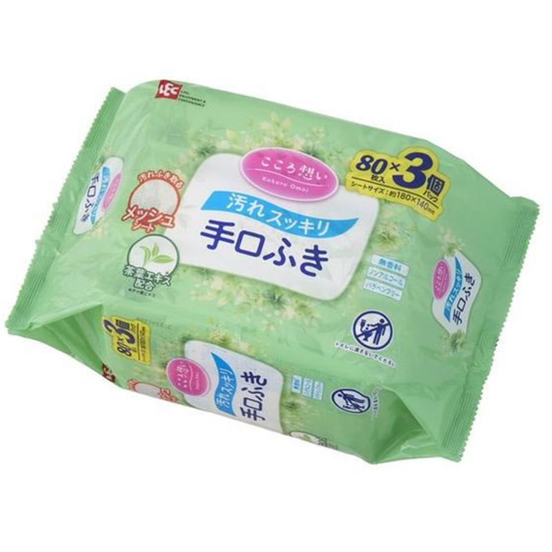 レック こころ想い 大人用手口ふき 80枚×3P 1個（ご注文単位1個）【直送品】