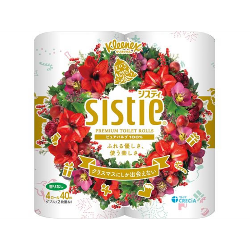 クレシア クリネックス システィ ダブル クリスマス2025 40m 4ロール 1パック（ご注文単位1パック）【直送品】