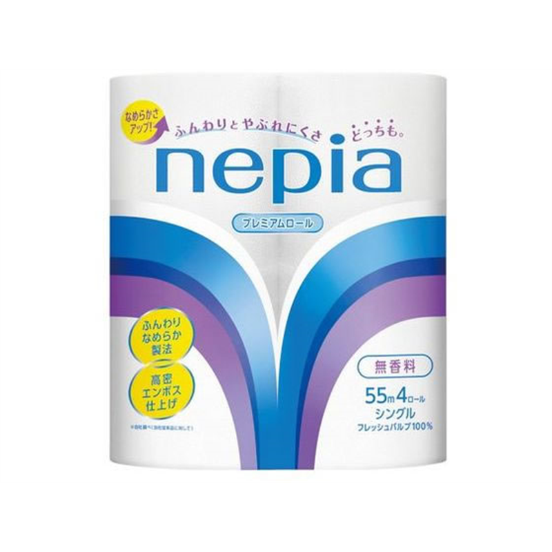ネピア トイレットロール 4ロール シングル 55m 1パック（ご注文単位1パック）【直送品】