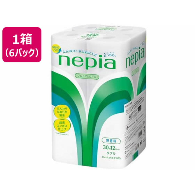 ネピア トイレットロール 12ロール ダブル 30m×6パック 1箱（ご注文単位1箱）【直送品】