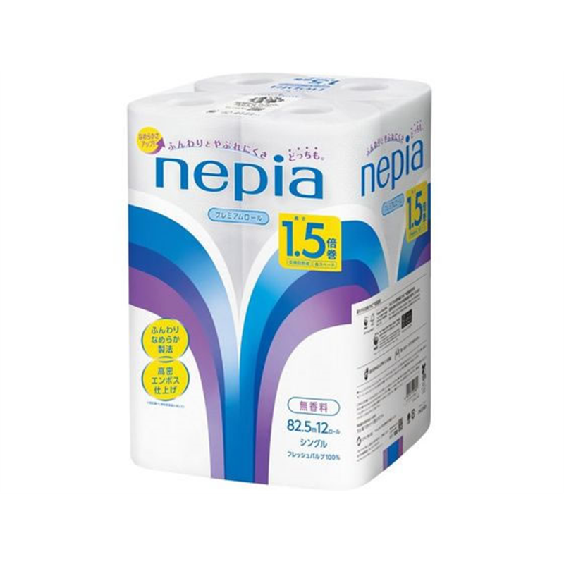 ネピア トイレットロール 1.5倍 12ロール シングル 82.5m 1パック（ご注文単位1パック）【直送品】