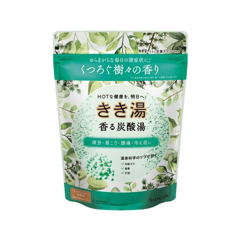 バスクリン きき湯 香る炭酸湯 樹々の香り 360g 1個（ご注文単位1個）【直送品】