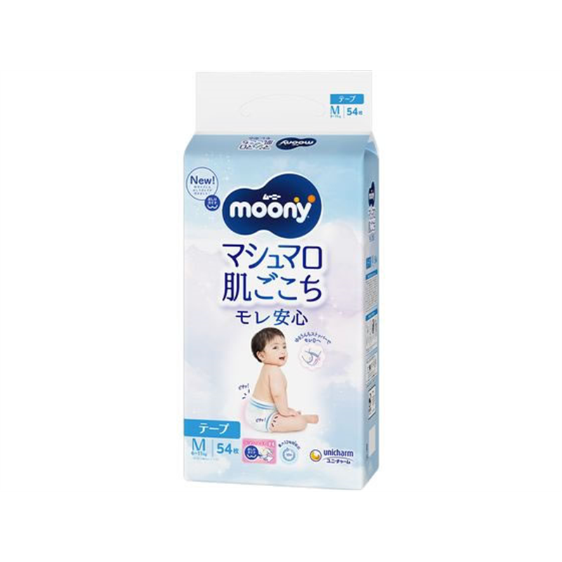 ユニ・チャーム ムーニー マシュマロ肌ごこち モレ安心 M 54枚 1個（ご注文単位1個）【直送品】
