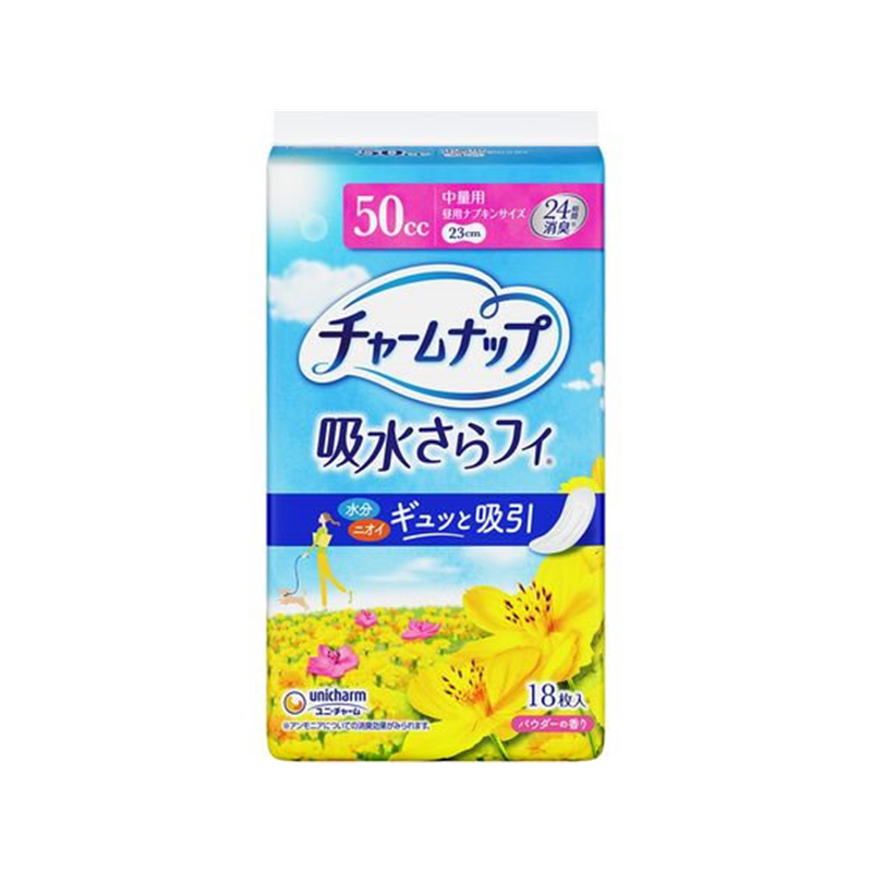 ユニ・チャーム チャームナップ 吸水さらフィ 中量用 18枚 1パック（ご注文単位1パック）【直送品】