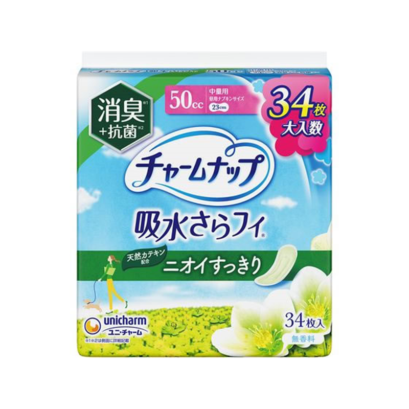 ユニ・チャーム チャームナップ 吸水さらフィ 中量用 消臭タイプ 34枚 1パック（ご注文単位1パック）【直送品】