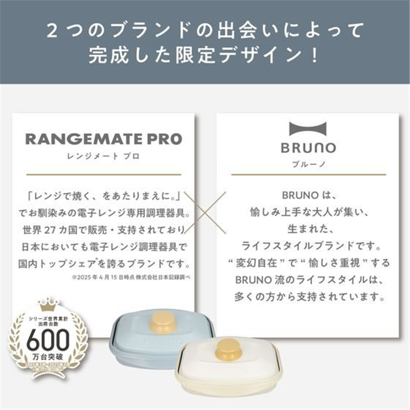 MUK レンジメート プロ スクエア バイ ブルーノ ホワイト MCB102A-W 1個（ご注文単位1個）【直送品】