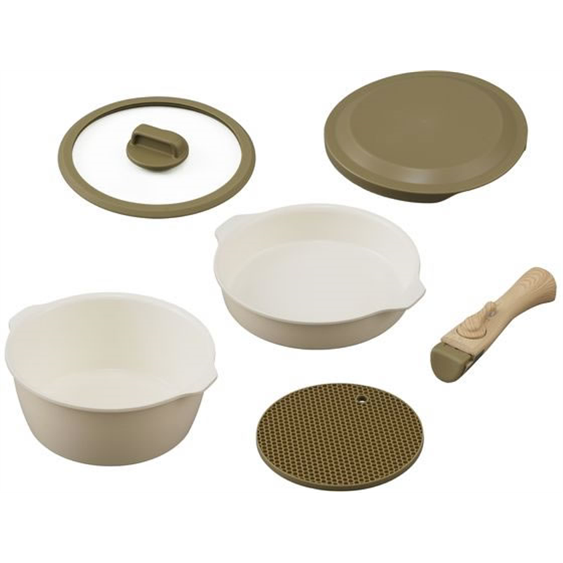 アイリスオーヤマ お皿になるフライパン6点セット アイボリー DPAN-6S 1セット（ご注文単位1セット）【直送品】