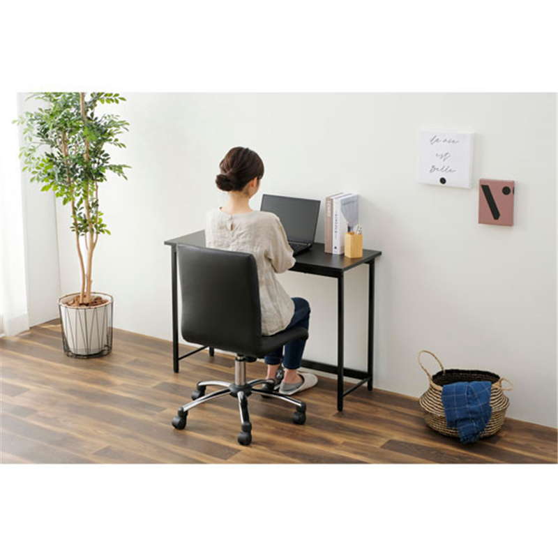 アイリスオーヤマ ベーシックデスク W1000×D400 ブラック×ブラック 1台（ご注文単位1台）【直送品】