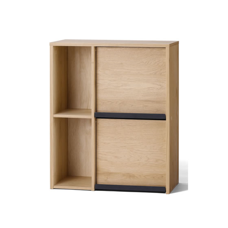 アイリスオーヤマ フラップ扉付きキャビネット ナチュラル／ブラック HFRC-600 1台（ご注文単位1台）【直送品】