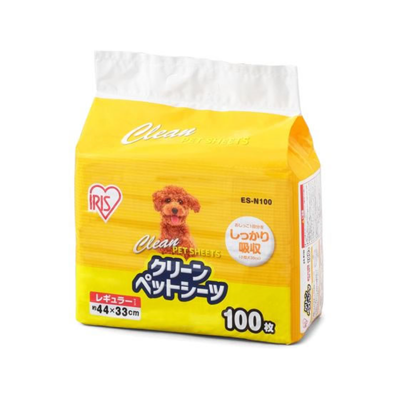 アイリスオーヤマ クリーンペットシーツ レギュラー 100枚 ES-N100 1袋（ご注文単位1袋）【直送品】