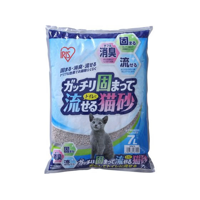 アイリスオーヤマ ガッチリ固まってトイレに流せる猫砂 7L GTN-7L 1袋（ご注文単位1袋）【直送品】