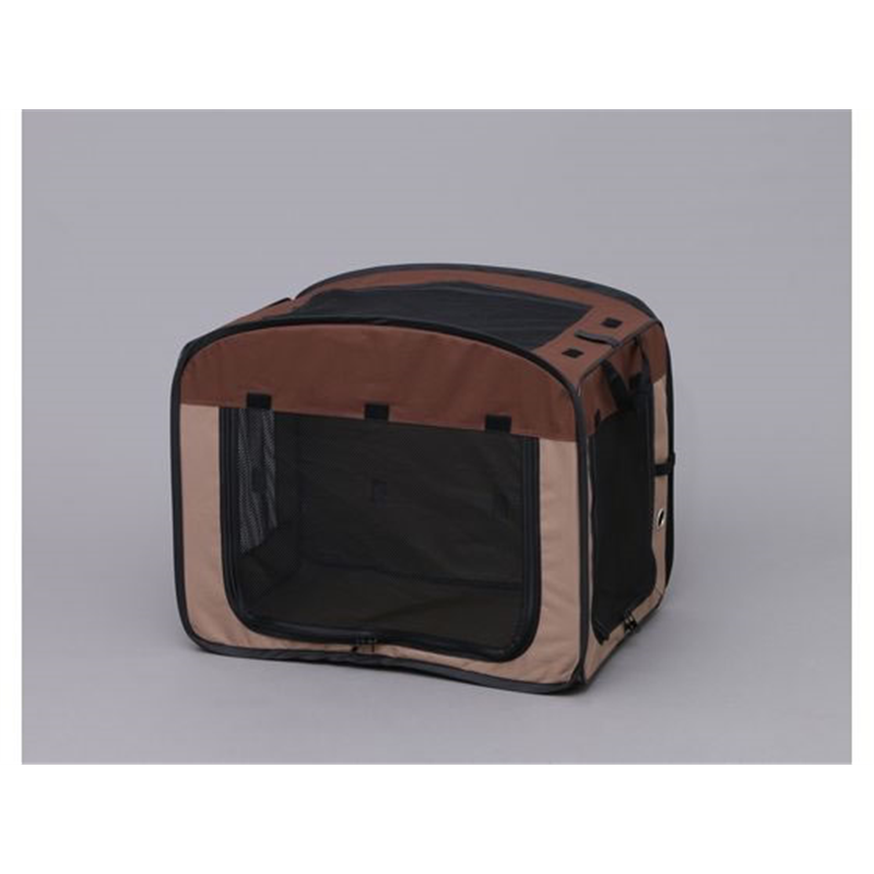 アイリスオーヤマ 折りたたみソフトケージ Mサイズ ブラウン POSC-650A 1個（ご注文単位1個）【直送品】