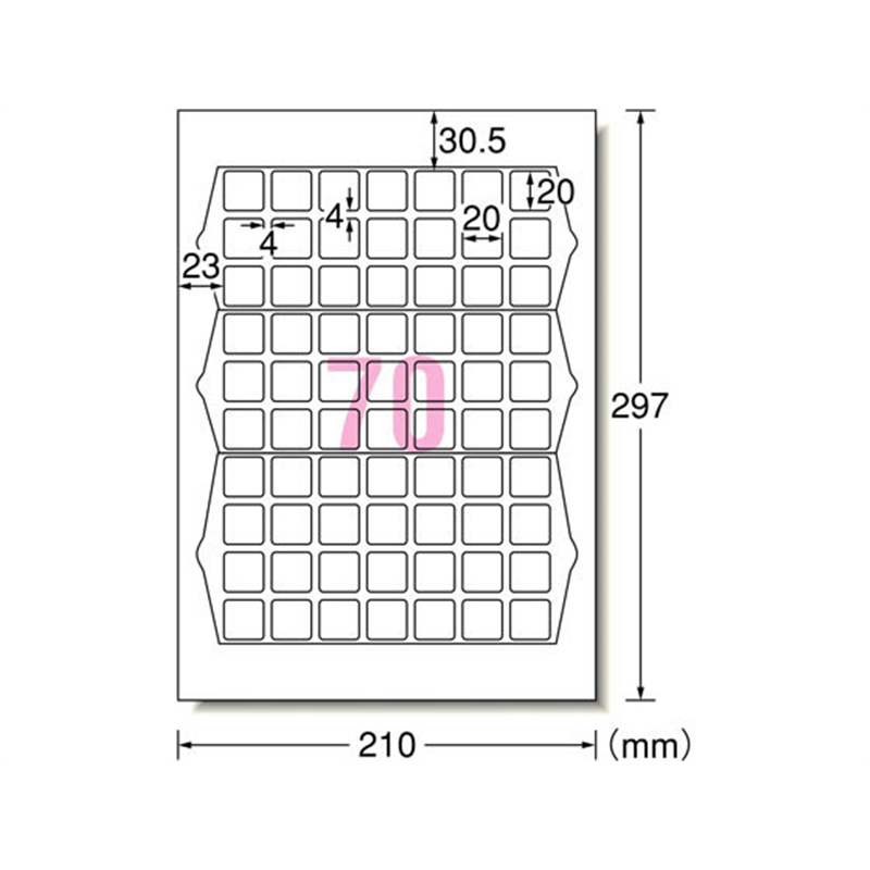 エーワン ラベルシール[プリンタ兼用]QRコード用 70面 100シート 1冊（ご注文単位1冊）【直送品】