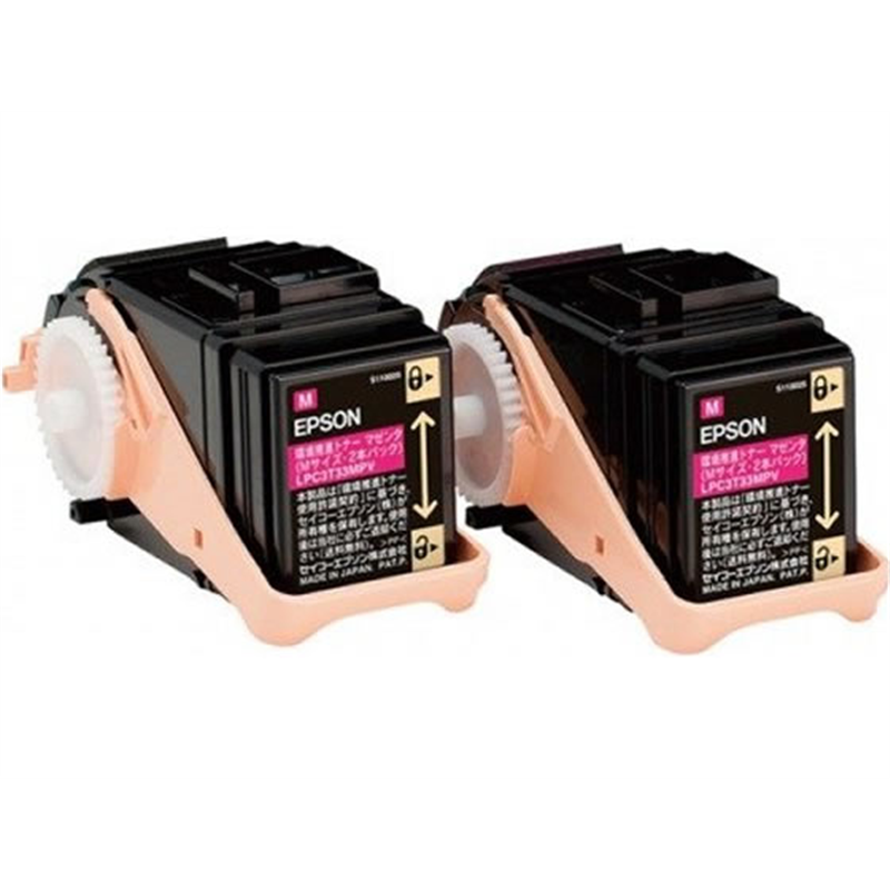 エプソン 環境推進トナー マゼンタ Mサイズ 2個入 LPC3T33MPV 1セット（ご注文単位1セット）【直送品】