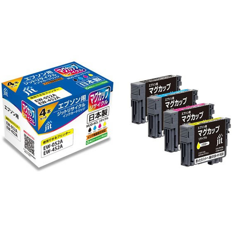 ジット エプソン マグカップ MUG-4CL4色 リサイクル JIT-EMUG4P 1パック（ご注文単位1パック）【直送品】