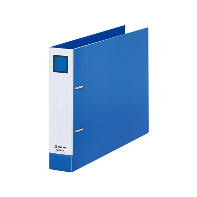 キングジム レバーリングファイルDタイプ A4ヨコ とじ厚35mm 青 1冊（ご注文単位1冊）【直送品】