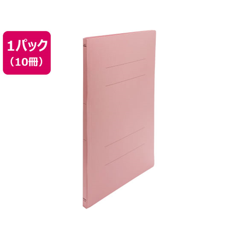 Forestway フラットファイルライト A4タテ とじ厚15mm ピンク 10冊 1パック（ご注文単位1パック）【直送品】