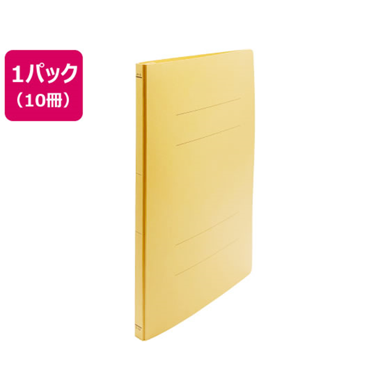 Forestway フラットファイルライト A4タテ とじ厚15mm 黄 10冊 1パック（ご注文単位1パック）【直送品】