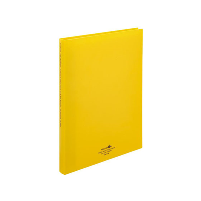 リヒトラブ AQUA DROPs クリヤーブック(ポケット交換) A4 幅25mm 黄 1冊（ご注文単位1冊）【直送品】