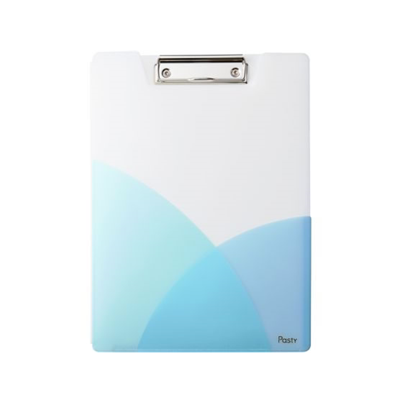 プラス Pasty クリップファイル A4タテ 短辺とじ ソーダブルー 1冊（ご注文単位1冊）【直送品】
