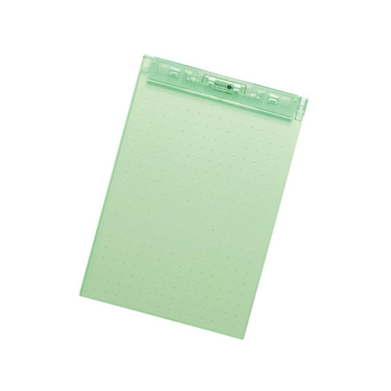 リヒトラブ AQUA DROPs 超薄型クリップボード A4短辺とじ 黄緑 1枚（ご注文単位1枚）【直送品】