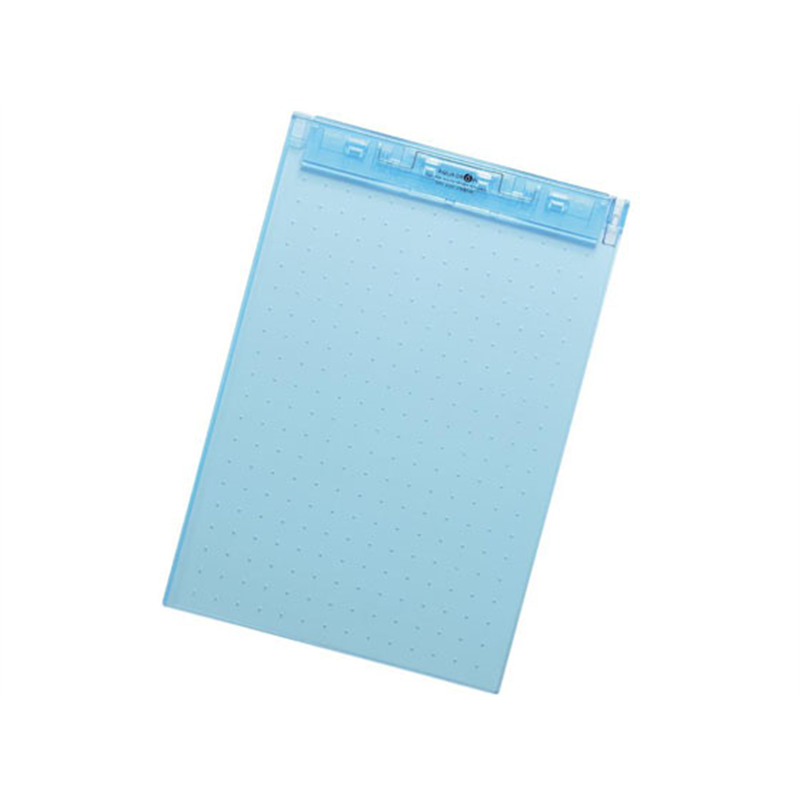 リヒトラブ AQUA DROPs 超薄型クリップボード A4短辺とじ 青 1枚（ご注文単位1枚）【直送品】