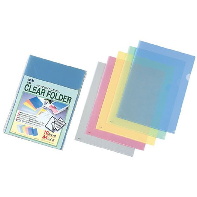 セキセイ クリヤーフォルダー カラー 10枚パック SSS-5105-00 1冊（ご注文単位1冊）【直送品】
