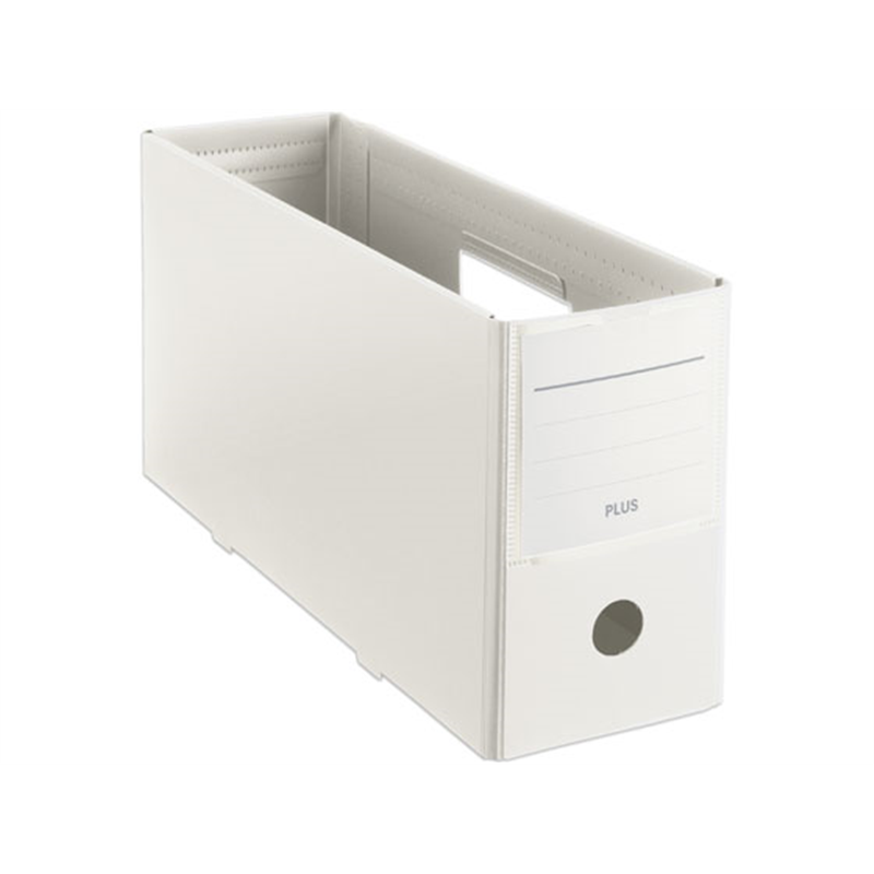 プラス PPボックスファイル+ハーフサイズ ホワイト FL-125BF-H 76-001 1個（ご注文単位1個）【直送品】