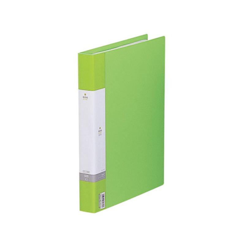 リヒトラブ リクエスト 名刺帳 ポケット交換 A4タテ 30穴500名黄緑 1冊（ご注文単位1冊）【直送品】