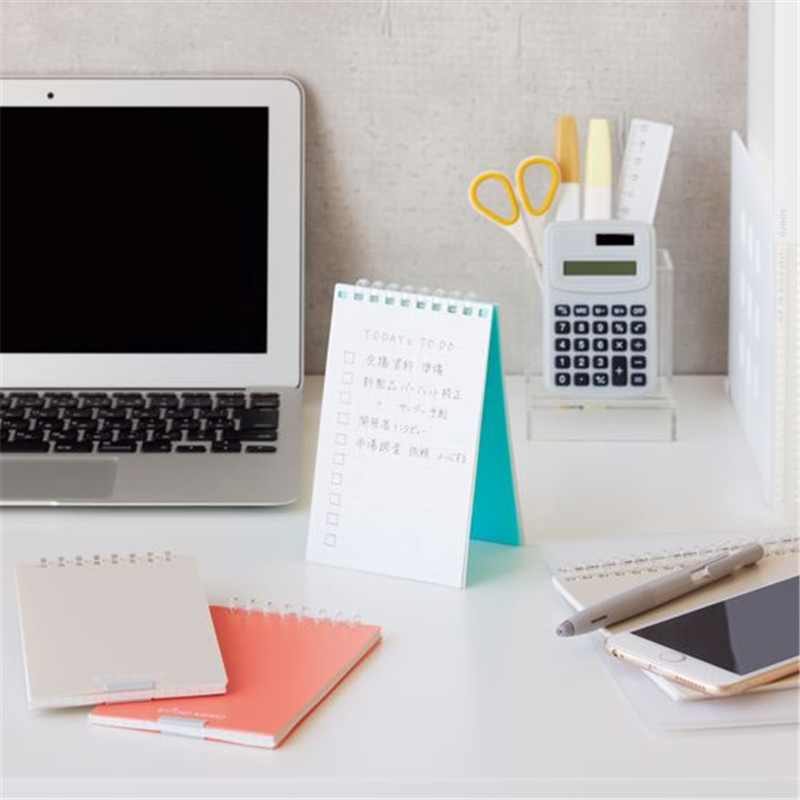 リヒトラブ スタンドメモ 10穴 ライトグリーン N1766-19 1冊（ご注文単位1冊）【直送品】