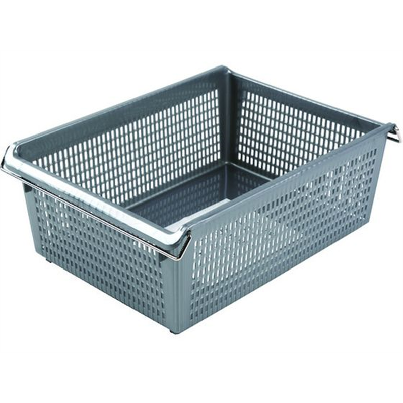 TRUSCO スタックトレーハンドル付 A4深型 グレー SKTA4D-GY 1個（ご注文単位1個）【直送品】