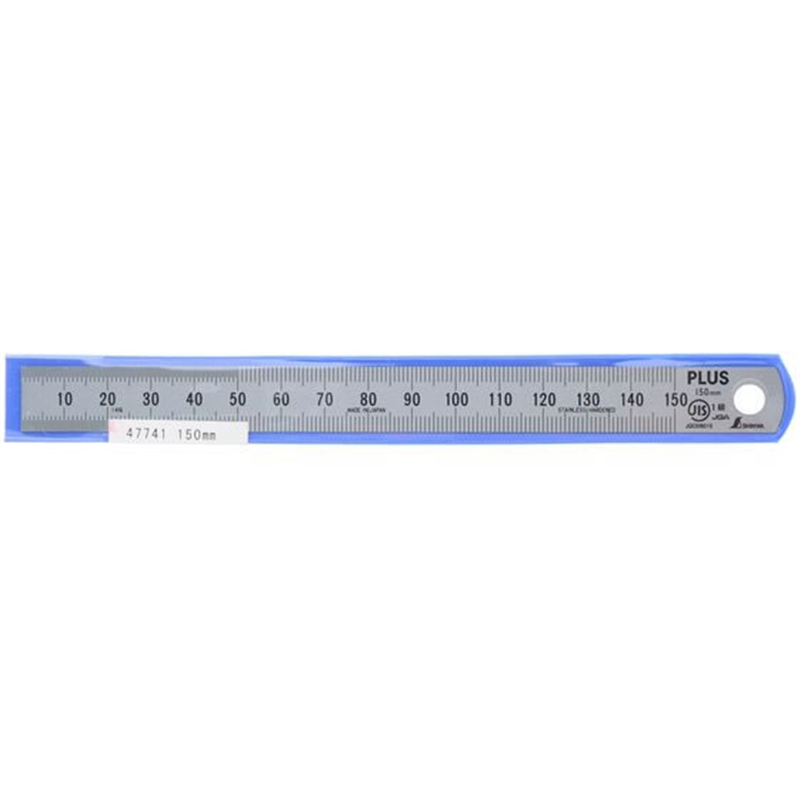 プラス 定規 ステンレス直尺 15cm 0.5mm厚 シルバー 47741 1本（ご注文単位1本）【直送品】