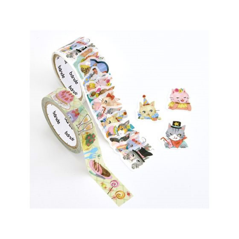 bande マスキングロールステッカー ねこのパーティー BDA775 1巻（ご注文単位1巻）【直送品】