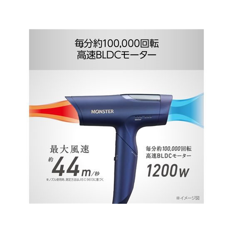 KOIZUMI BLDCハイスピードドライヤー MONSTER ネイビー KHDM800A 1台(ご注文単位1台)【直送品】
