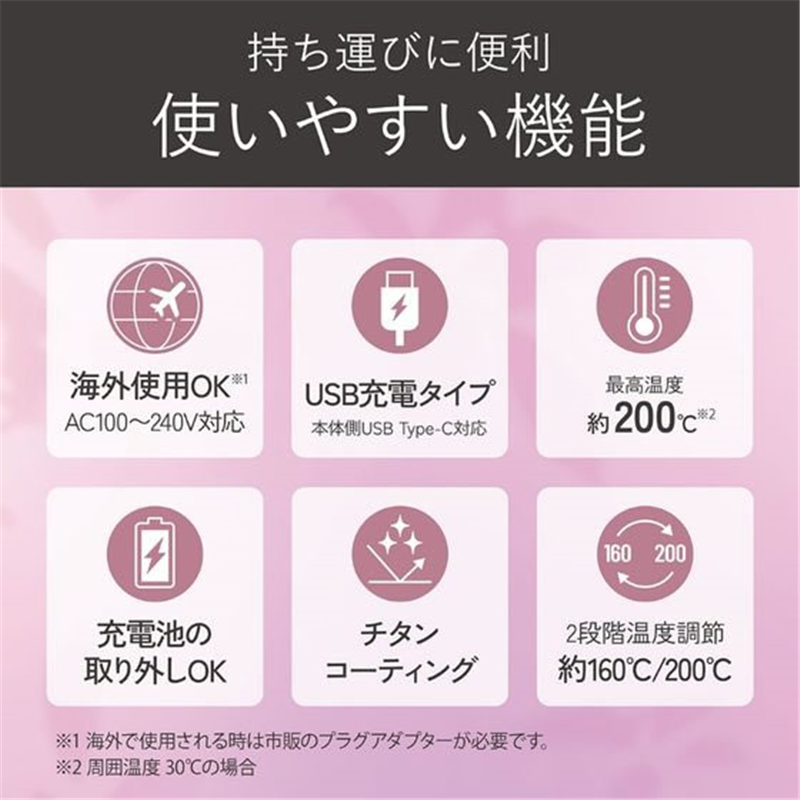 KOIZUMI コードレスストレートアイロン 18mm ピンク KHS8660P 1台（ご注文単位1台）【直送品】