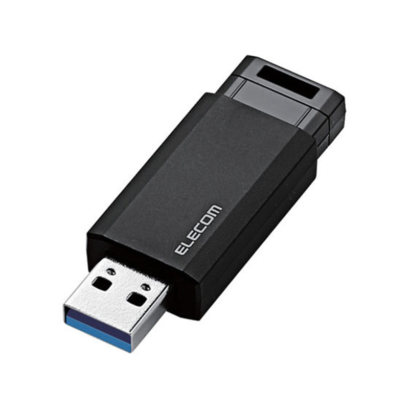 エレコム USB3.1 Gen1 ノック式USBメモリ 64GB MF-PKU3064GBK 1個（ご注文単位1個）【直送品】